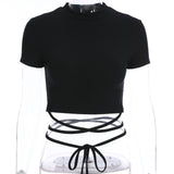 Women’s Black Short Sleeve Crop Top