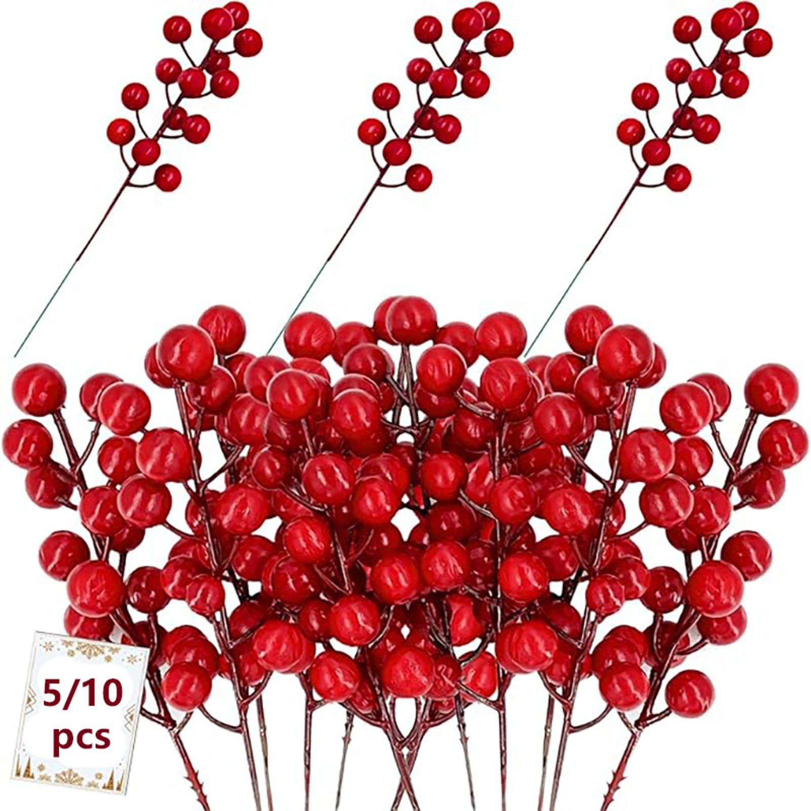 Artificial Red Berries Bouquets for Christmas Decorations