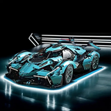 1284-Piece Blue Supercar Building Block Set