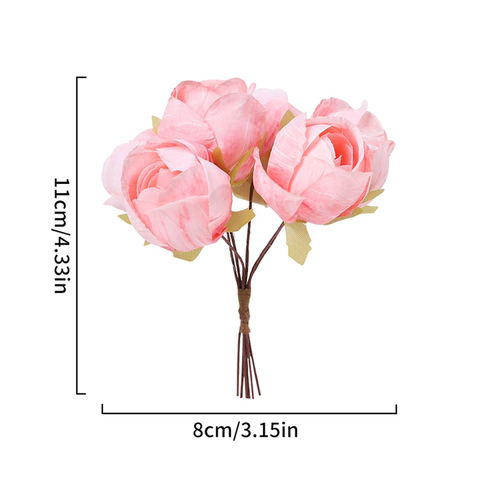 11cm Silk Artificial Rose Flowers Bouquet - 1/3/5 Pieces