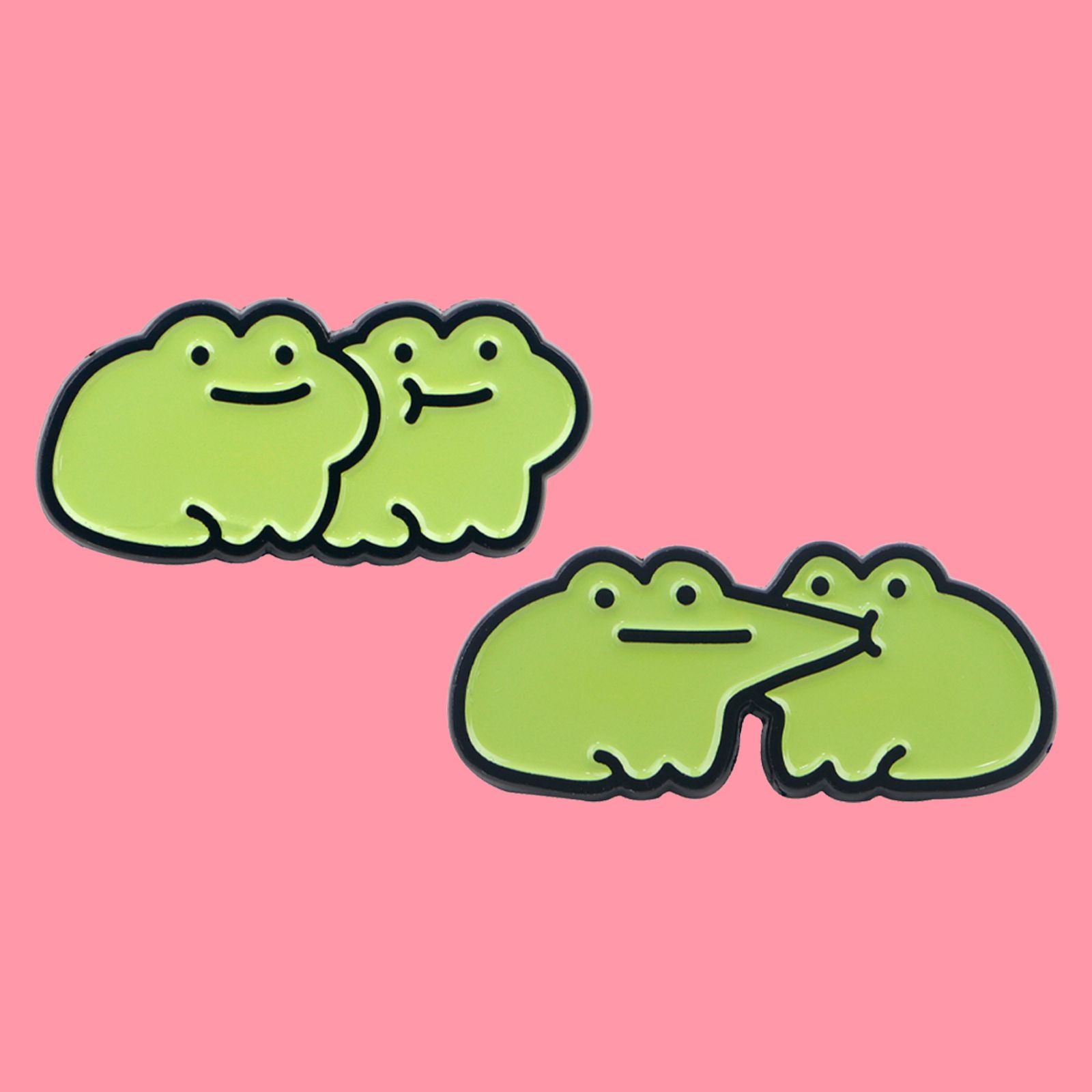 Cute Frogs Enamel Pin - Cartoon Animal Brooch for Bags