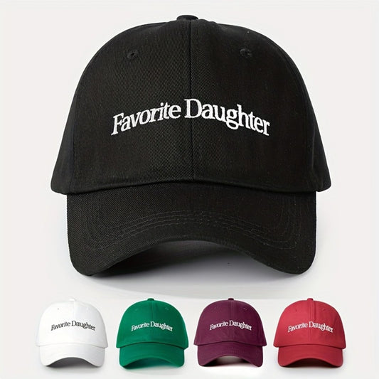 Solid Color Embroidered Baseball Cap for Women