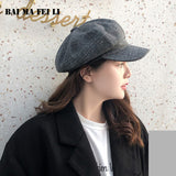 Retro Women's Plaid Newsboy Beret Cap