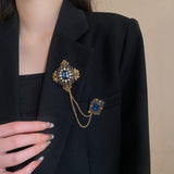 Studded Pearl Shaped Square Brooch for Women