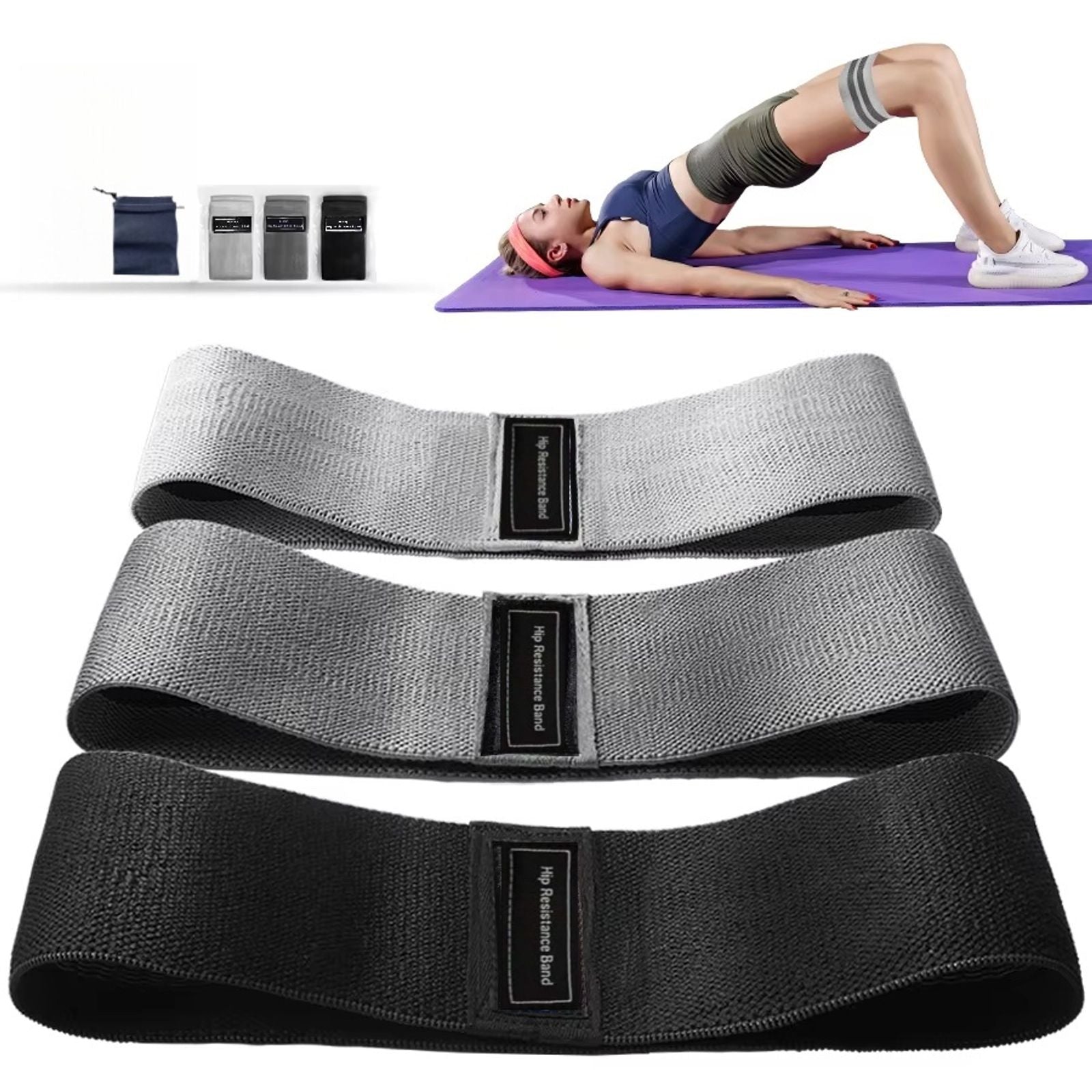 Basic Fabric Resistance Hip Booty Bands for Fitness