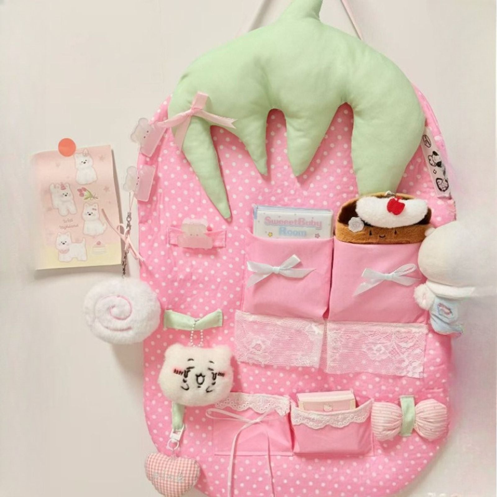 Cute Wall-Mounted Cartoon Headboard Storage Bag