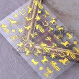 2pcs Bronzing Horse Nail Stickers with Cactus Design