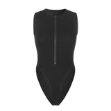 Zipper Bodysuit for Women - Sexy Sleeveless Summer Jumpsuit