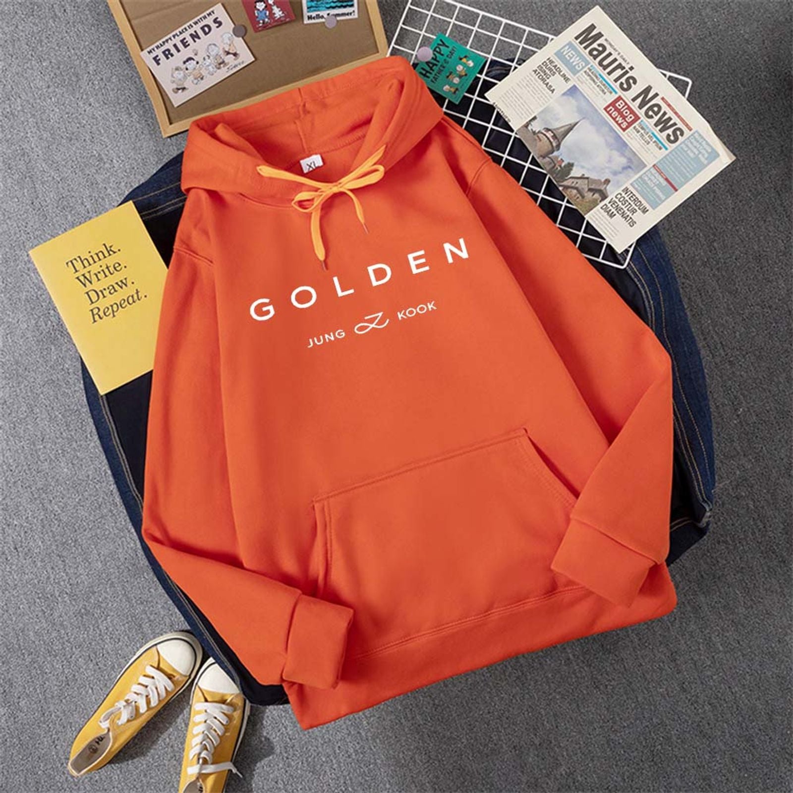 2024 Jungkook Kpop Vintage Hoodie - Unisex Sweatshirt