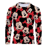 Men's Disney Stitch & Mickey Anime Fashion Long Sleeve T-Shirt