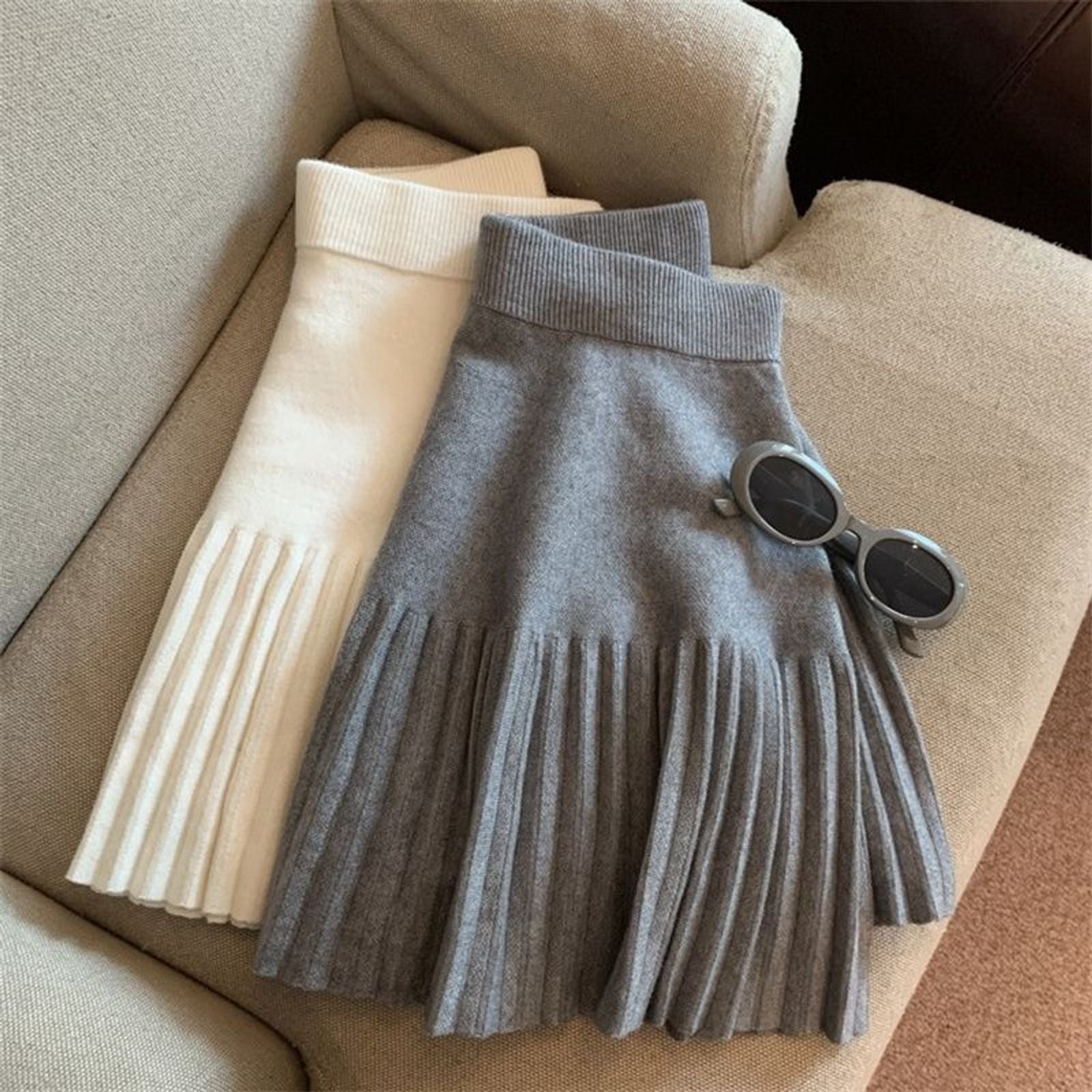 Korean Sweet Pleated Mini Skirt for Women