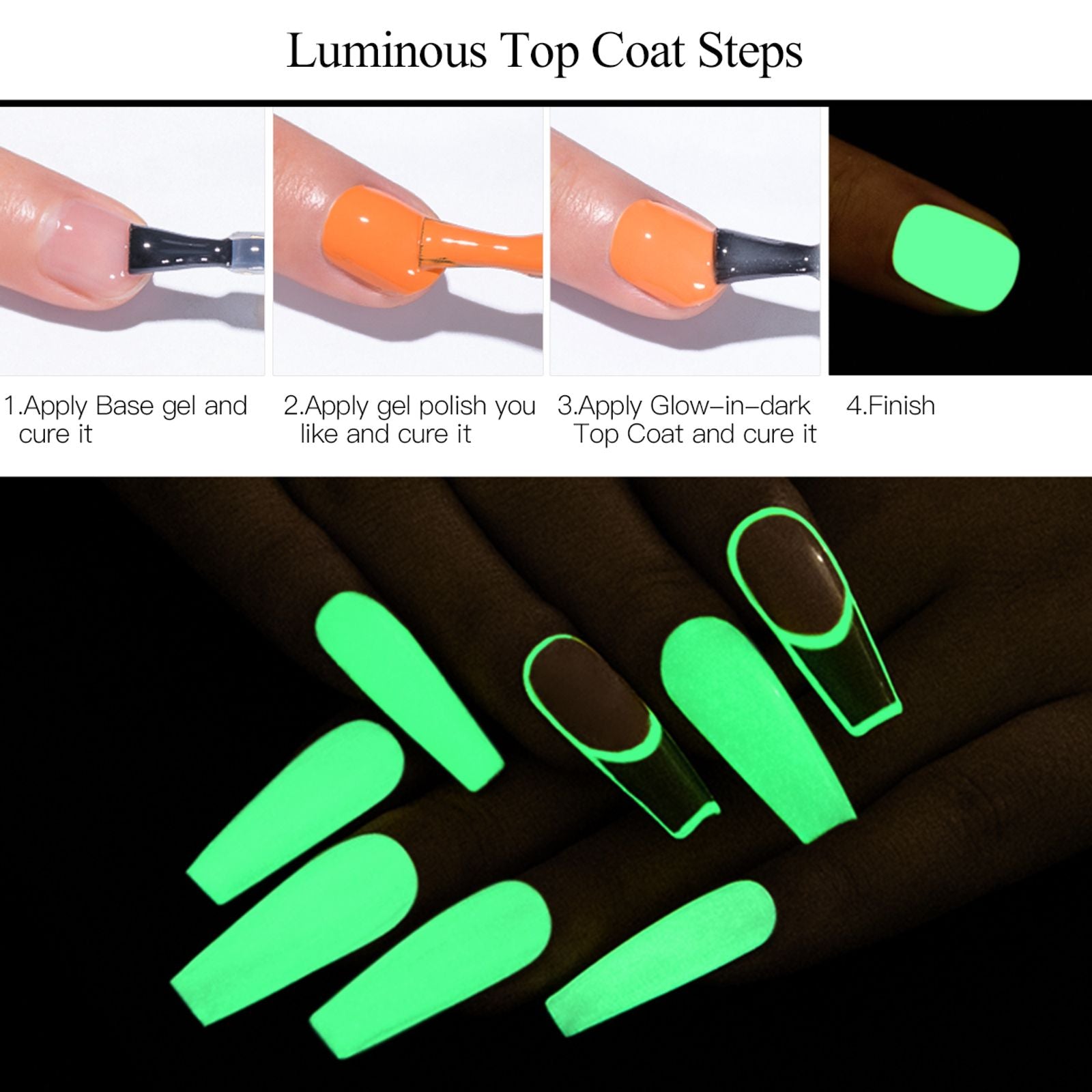 FOUR LILY Glow-in-the-Dark Green Gel Nail Polish 10ml