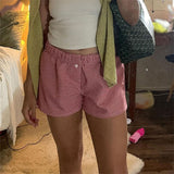 Women's Plaid Lounge Boxer Shorts - Cute Summer Pajama Bottoms