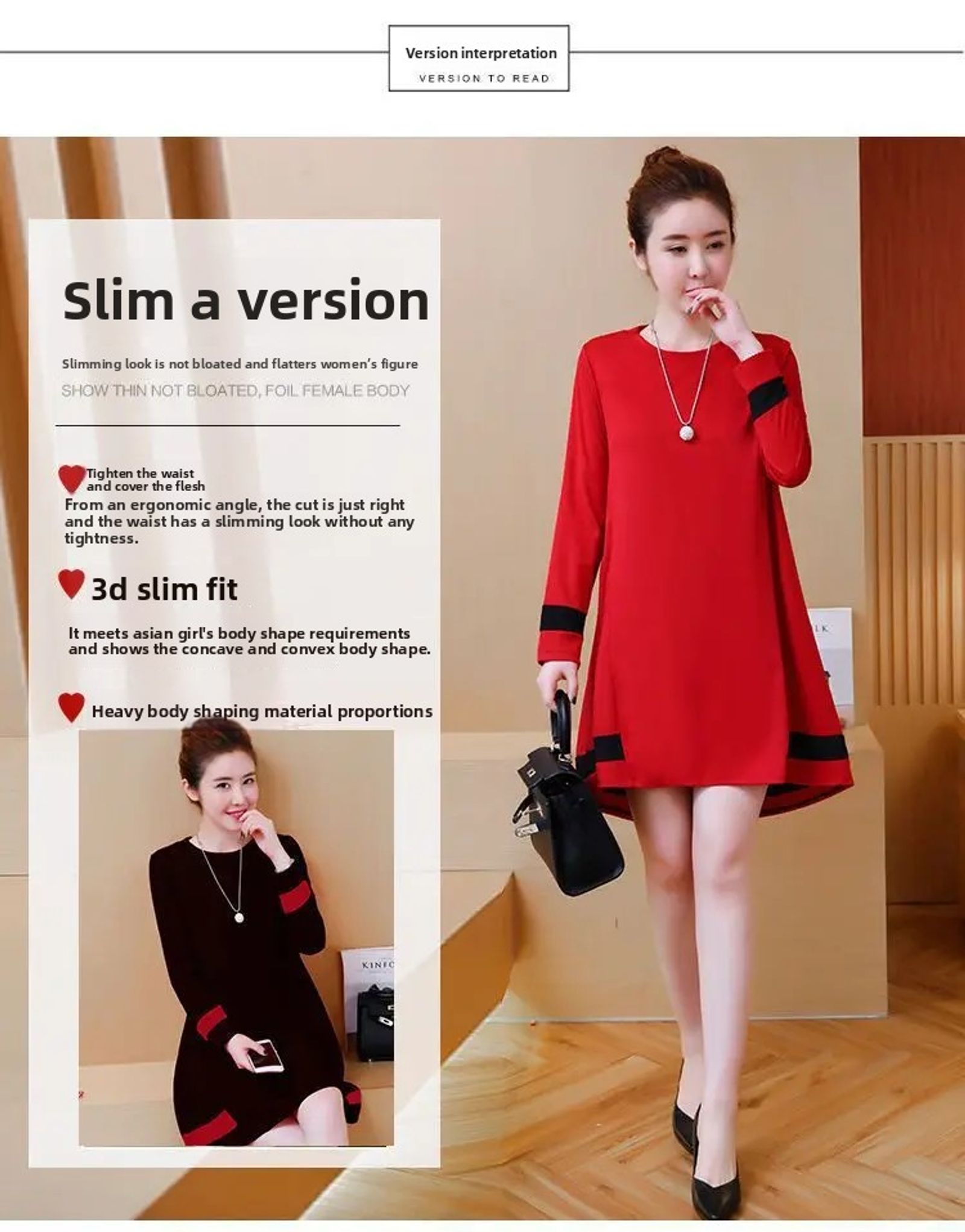 Plus Size Women's Long Sleeve T-Shirt Dress