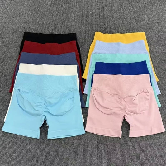 Dfyoga Workout Scrunch Shorts Set with Halter Sports Bra