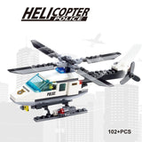 City Police Helicopter Building Blocks Educational Toy