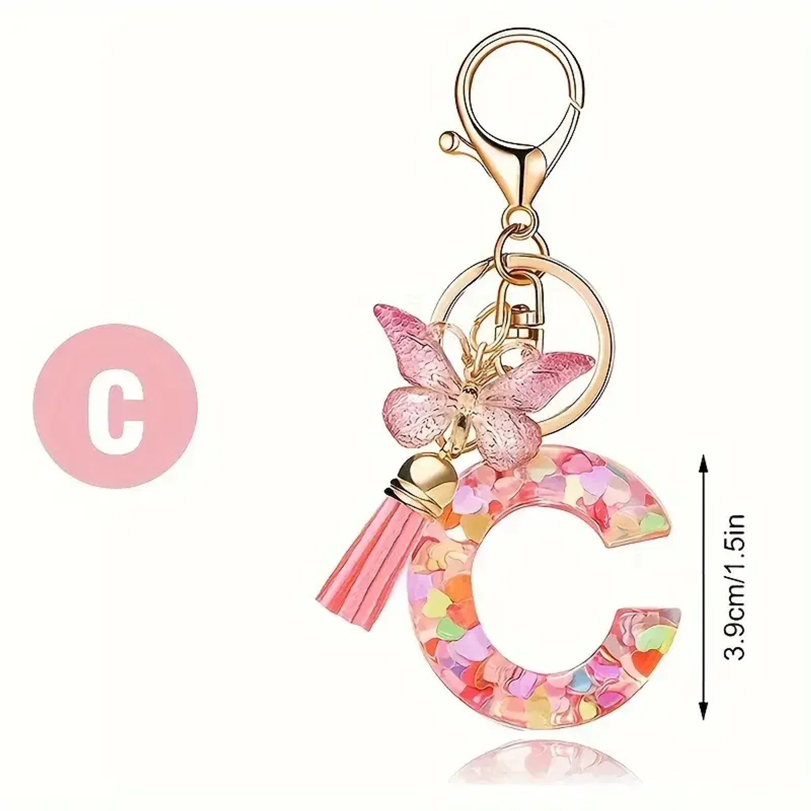 A-Z Letters Keychain Metal Holder for Women
