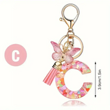 A-Z Letters Keychain Metal Holder for Women