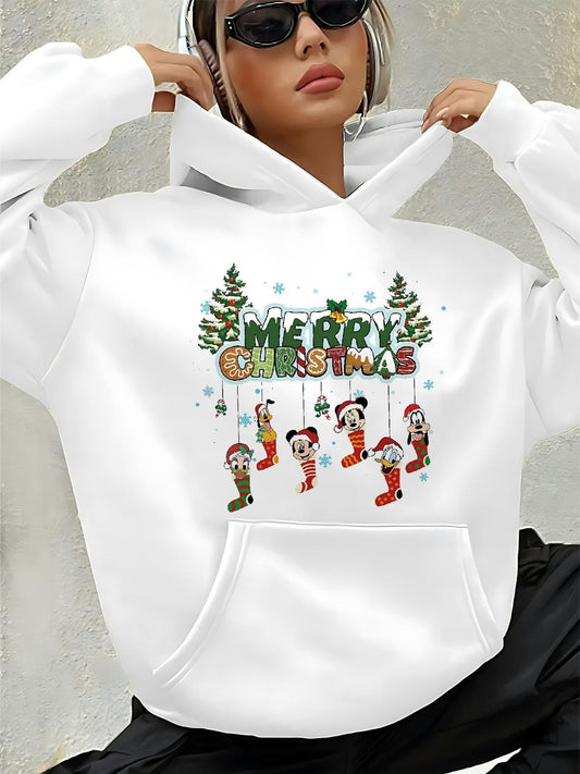 Women's Cozy Hooded Sweatshirt with Disney Characters