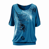 Womens Casual Plant Printed T-Shirt for Beach and Outdoor
