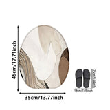 Abstract Art Curved Bathroom Mat Set - Non-Slip & Stylish