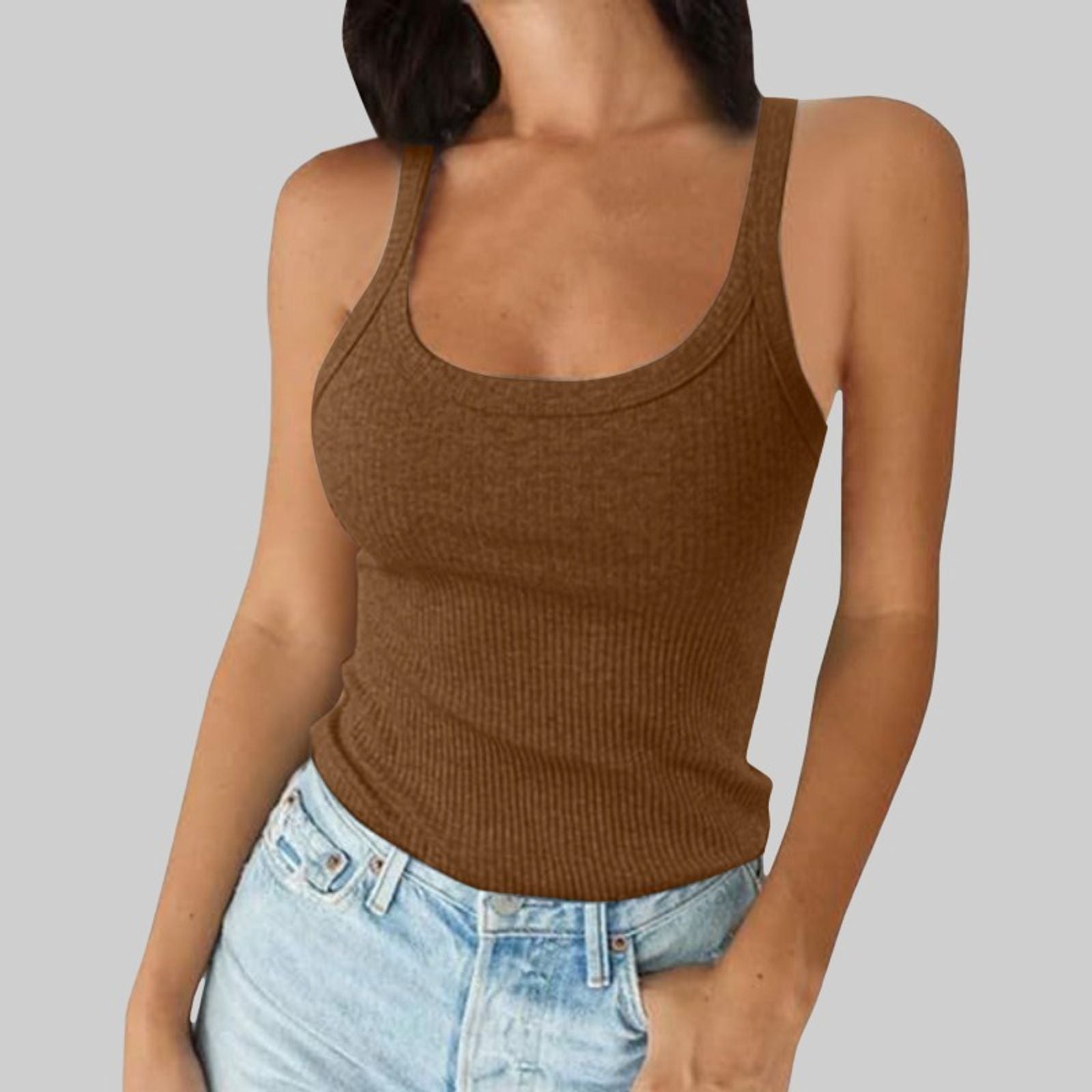 Versatile Round Neck Solid Top T-Shirt for Women
