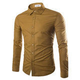 14 Colors Solid Color Men's Fashionable Long Sleeve Shirt
