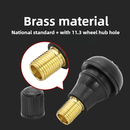 10Pcs Black Rubber Tubeless Tire Valve Stems for Cars & ATVs