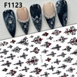 Gothic Black Nail Art Stickers for Elegant Weddings & Halloween