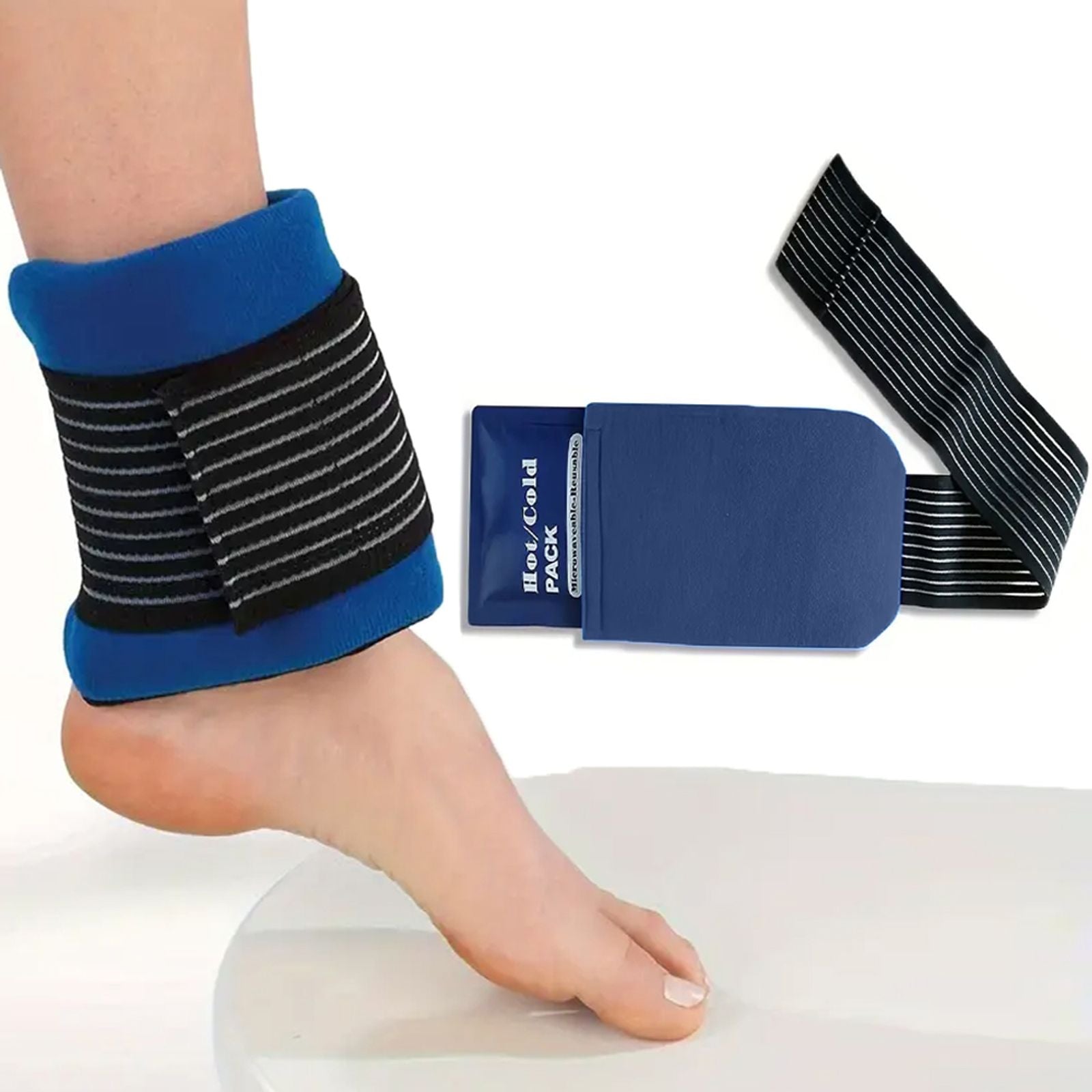 Reusable Ice Pack with Elastic Strap for Pain Relief