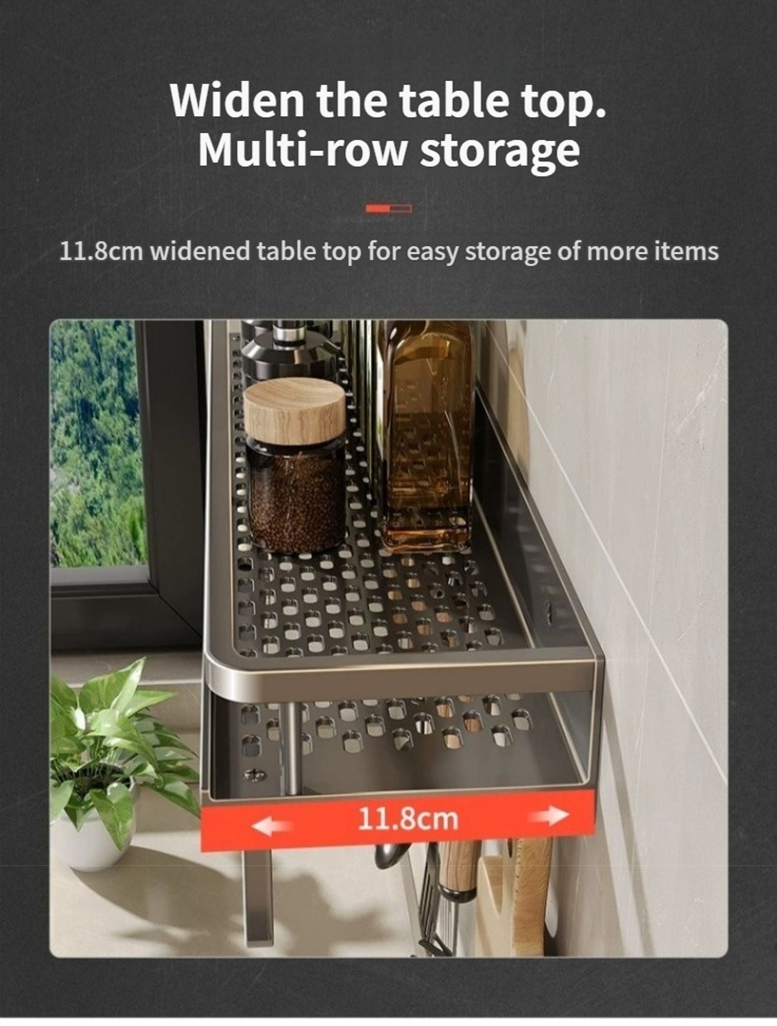 Multifunctional Wall Mounted Seasoning Storage Rack