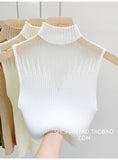 Y2K Mesh Knitted Tank Top for Women