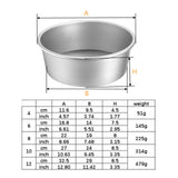 Nonstick Round Cake Pan Set - 4 to 12 Inch Aluminum Moulds