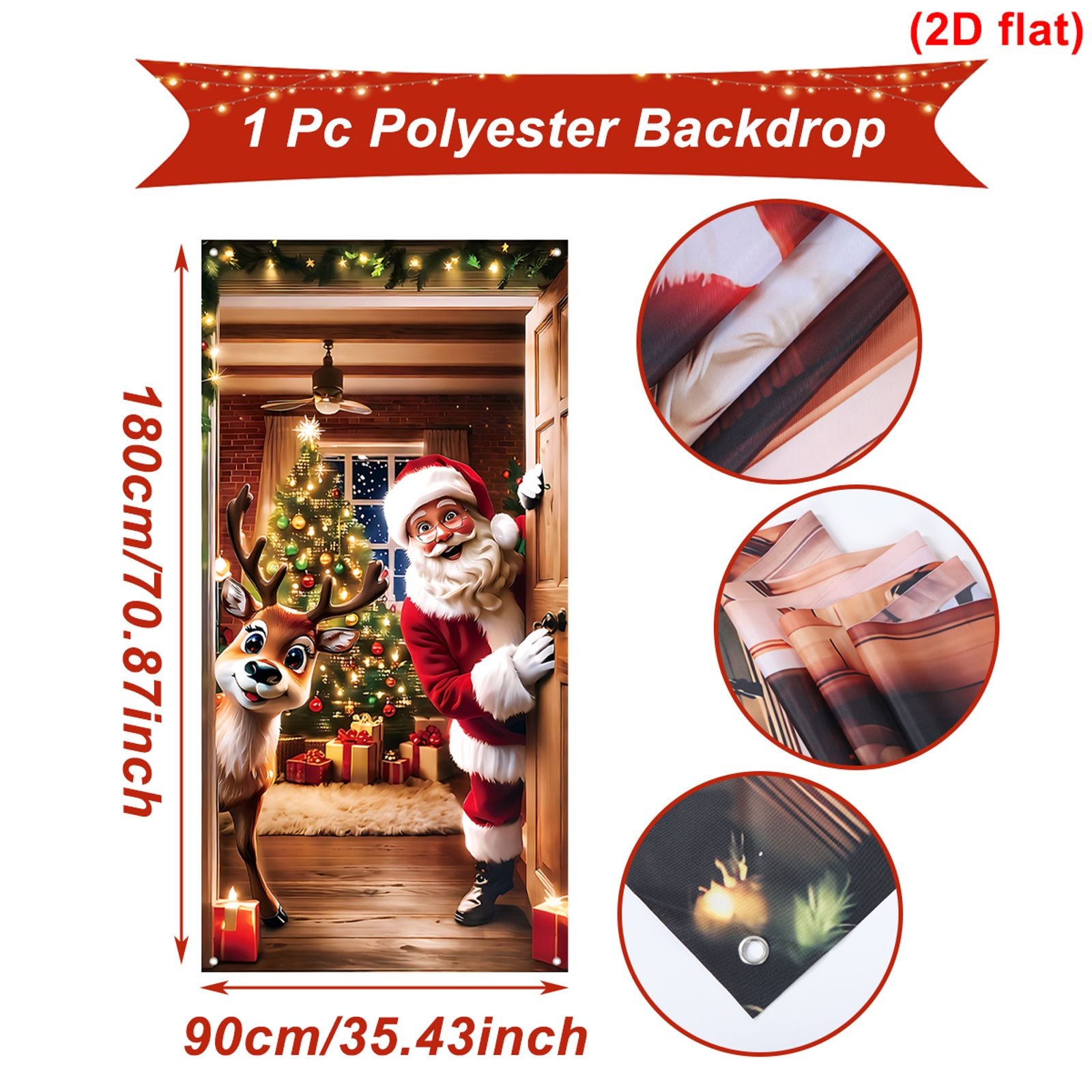 Christmas Santa Claus Photography Backdrop for Family Portraits