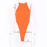 Sexy High Street Neon Bodysuit for Summer Parties