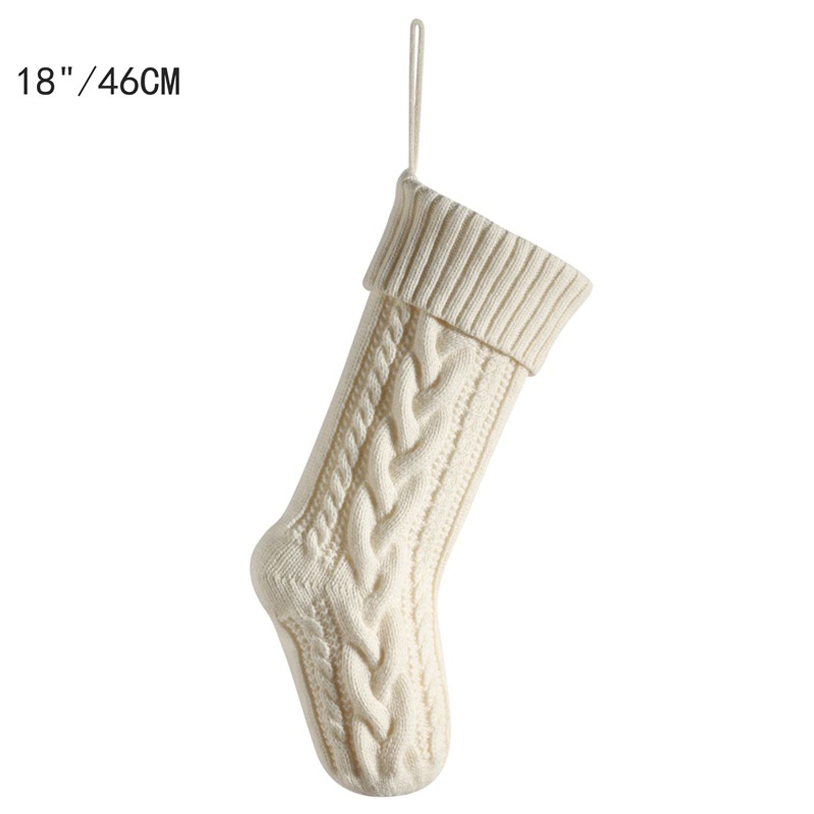 Large Cable Knit Christmas Stockings for Kids