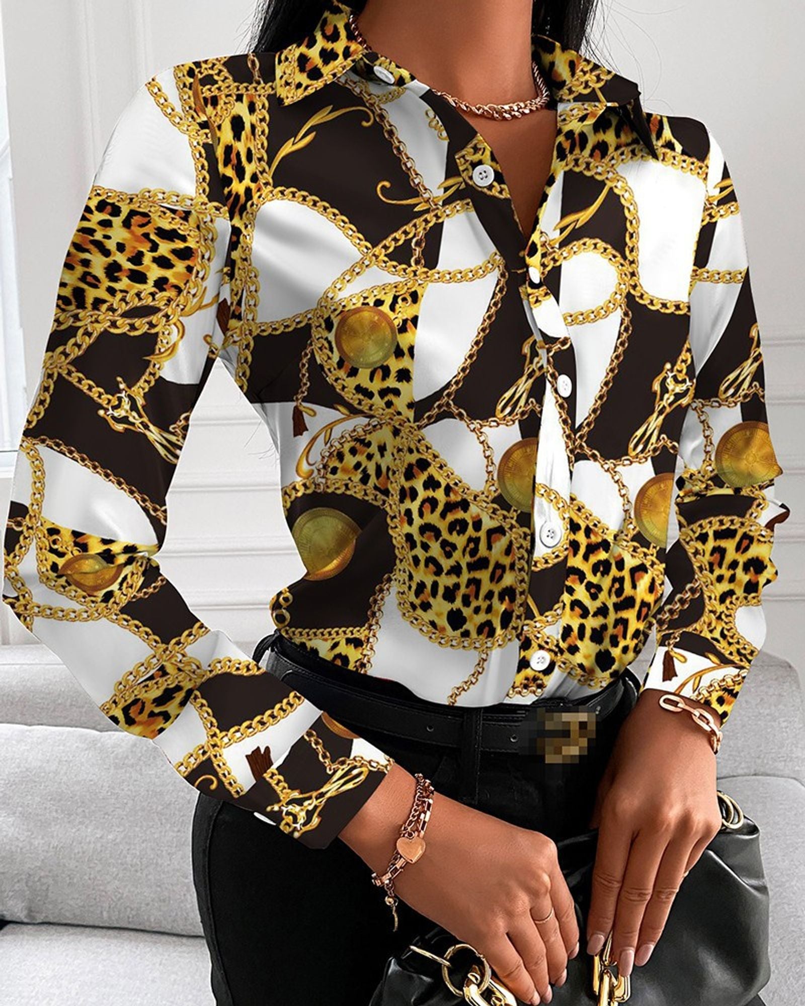 Women's Fashion Long Sleeve Blouses with Unique Prints