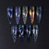 9PCS Nail Transfer Stickers Holographic Design Gel Decals