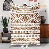 Geometric Patterned Cozy Throw Blanket in Brown and White