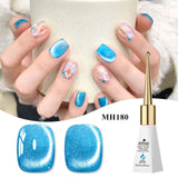 Blue Cat Eye Gel Nail Polish - 10ml Glitter Gel