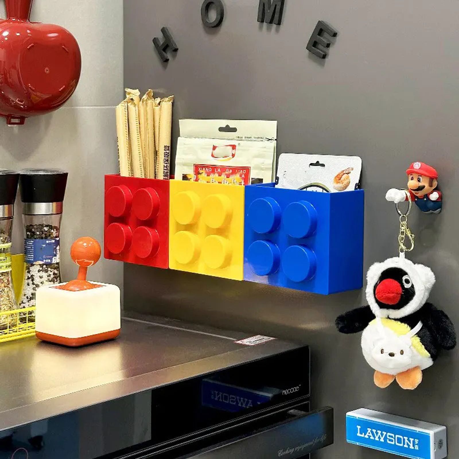 Magnetic Wall-Mounted Kitchen Straw and Cling Film Storage Box