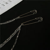 Punk Double Chain Brooch - Trendy Hip Hop Jewelry