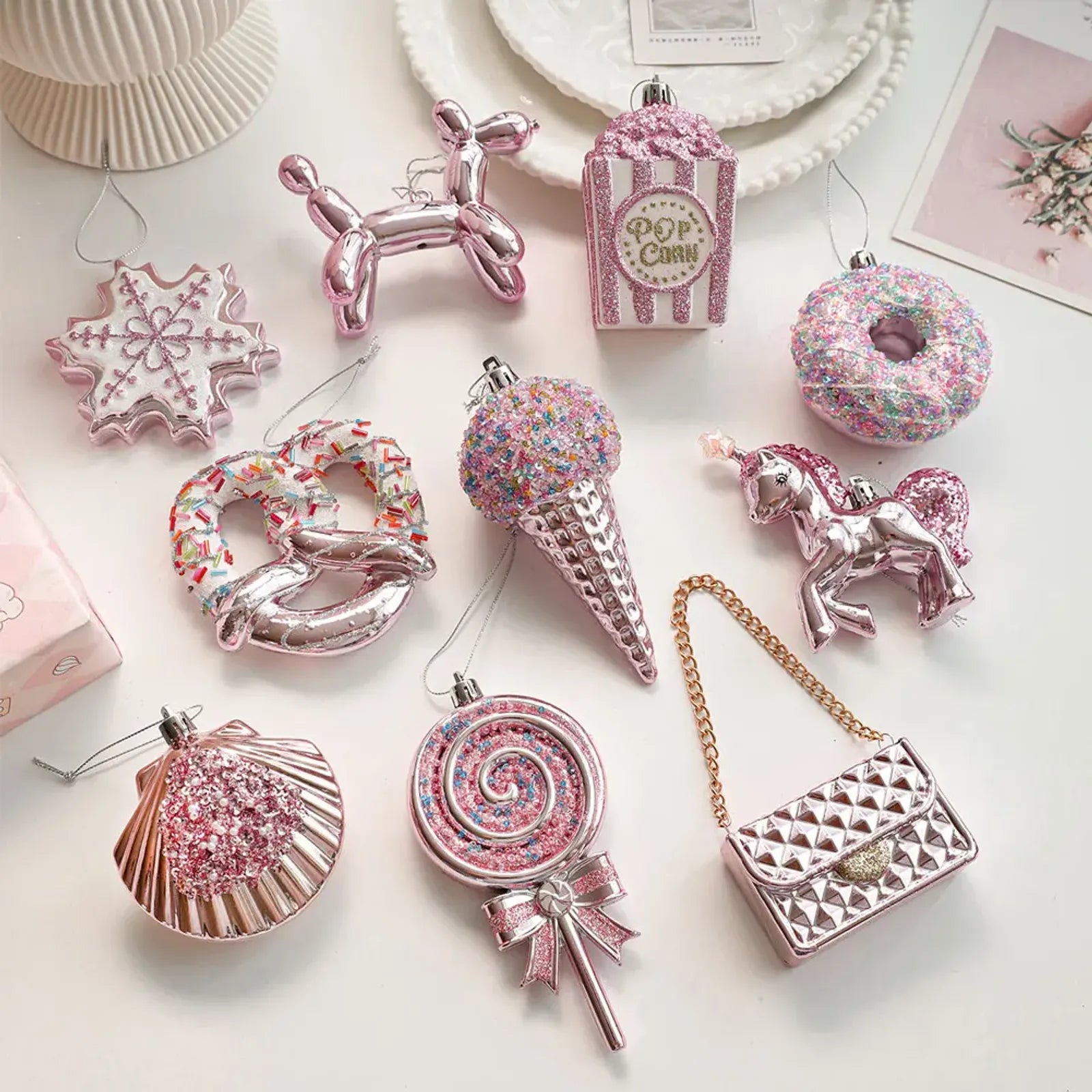 DIY Cartoon Christmas Ice Cream Pendant - 3D Snowflake Ornament