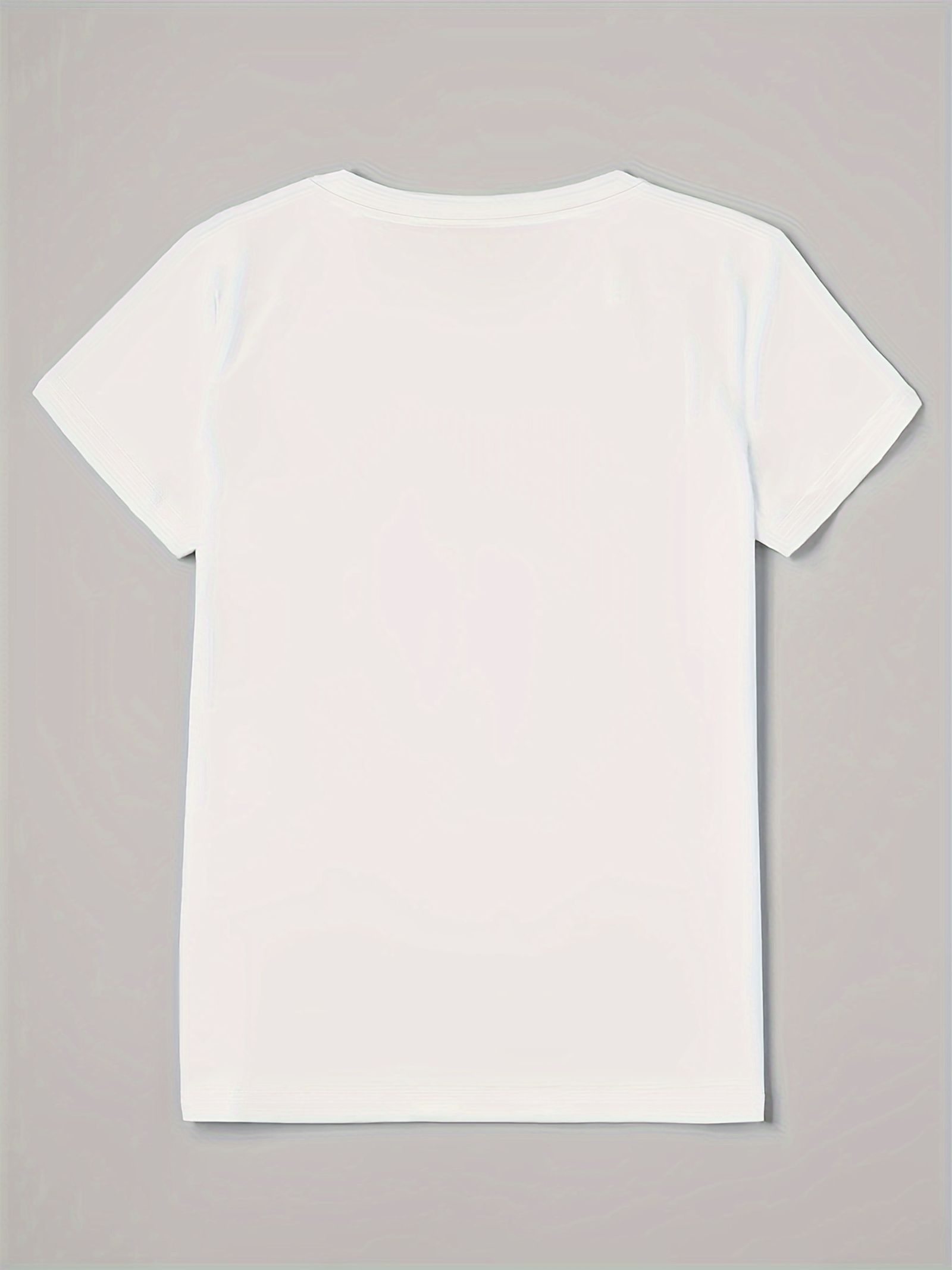 Short-Sleeved Eiffel Tower Printed Crew Neck T-Shirt