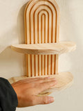 Boho Style Wooden Geometric Wall Shelves
