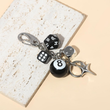 Black Dice Billiards Keychain - Y2K Punk Bag Charm