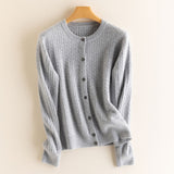 Women’s O Neck Long Sleeve Cable Knit Cardigan Sweater