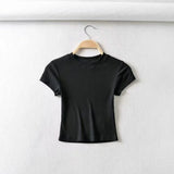 Summer Sexy Women’s O-neck Short Sleeve Crop Top