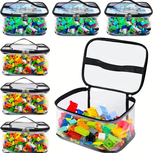 Transparent Mesh Zipper Toy Storage Bag - Large Capacity Organizer