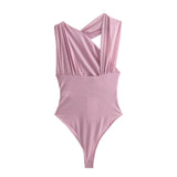 Leopard Print Mesh Sleeveless Bodysuit for Women